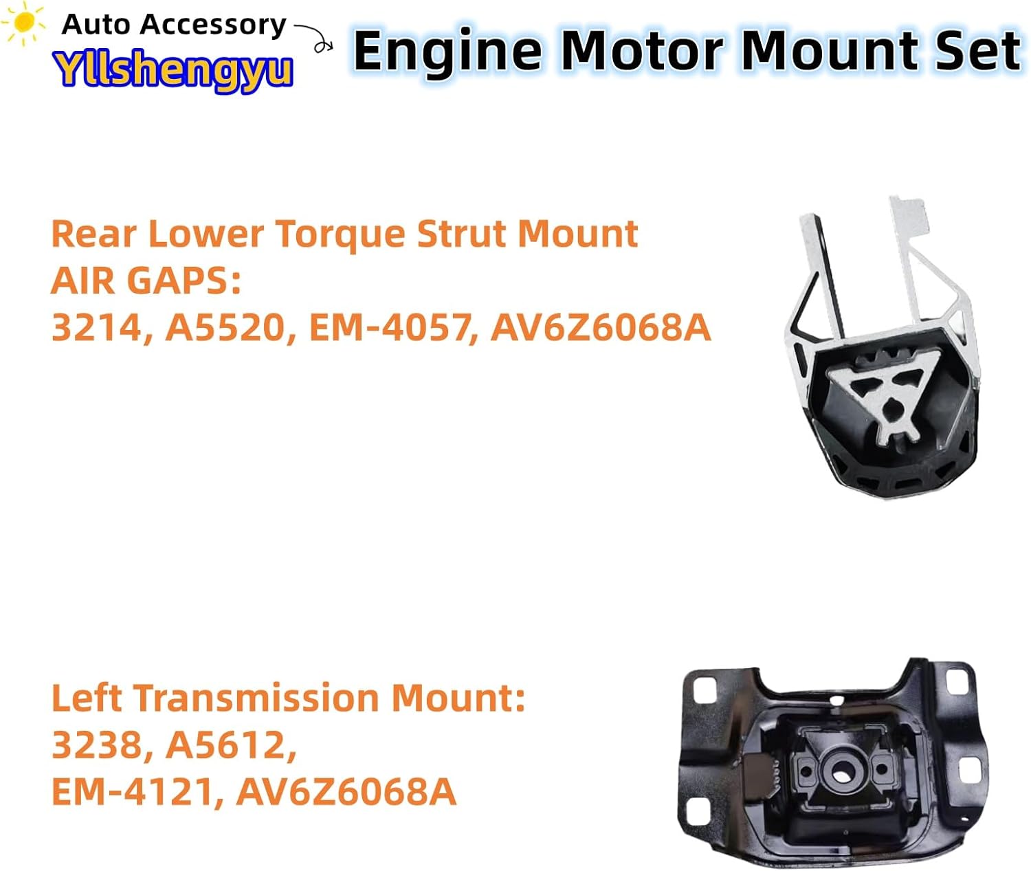 3Pcs Engine Motor & Transmission Mount Kit - Compatible with Ford Escape 2013-2019 L4 2.0L/2.5L & Transit Connect 2014-2022 L4 2.5L Automatic, Replaces OE A5661 A5612 A5520 3304 3238 3214