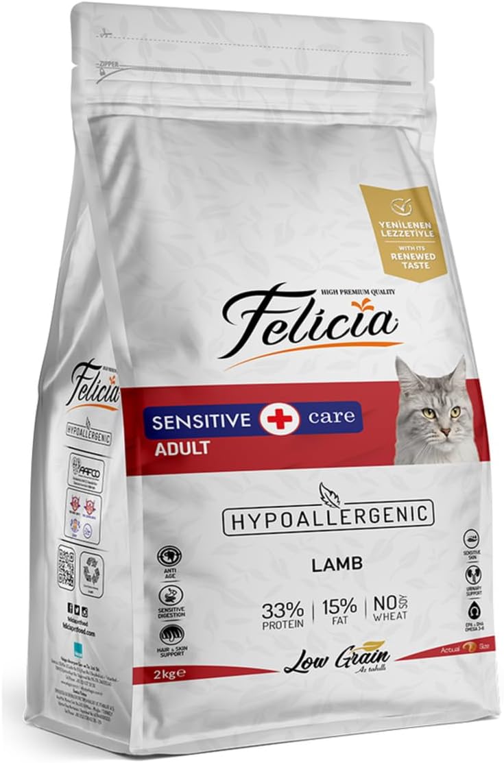 Felicia Kuzu Etli Yetişkin Kedi Maması Düşük Tahıllı Hipoalerjenik 2 Kg