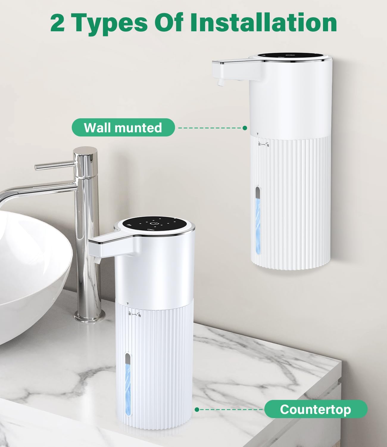 Automatic Soap Dispenser,14.2 Oz Touchless Hand Soap Dispenser, Wall Mount Soap Liquid Dispenser for Bathroom Kitchen, 4 Gear Adjustable, USB Rechargeable - Image 7