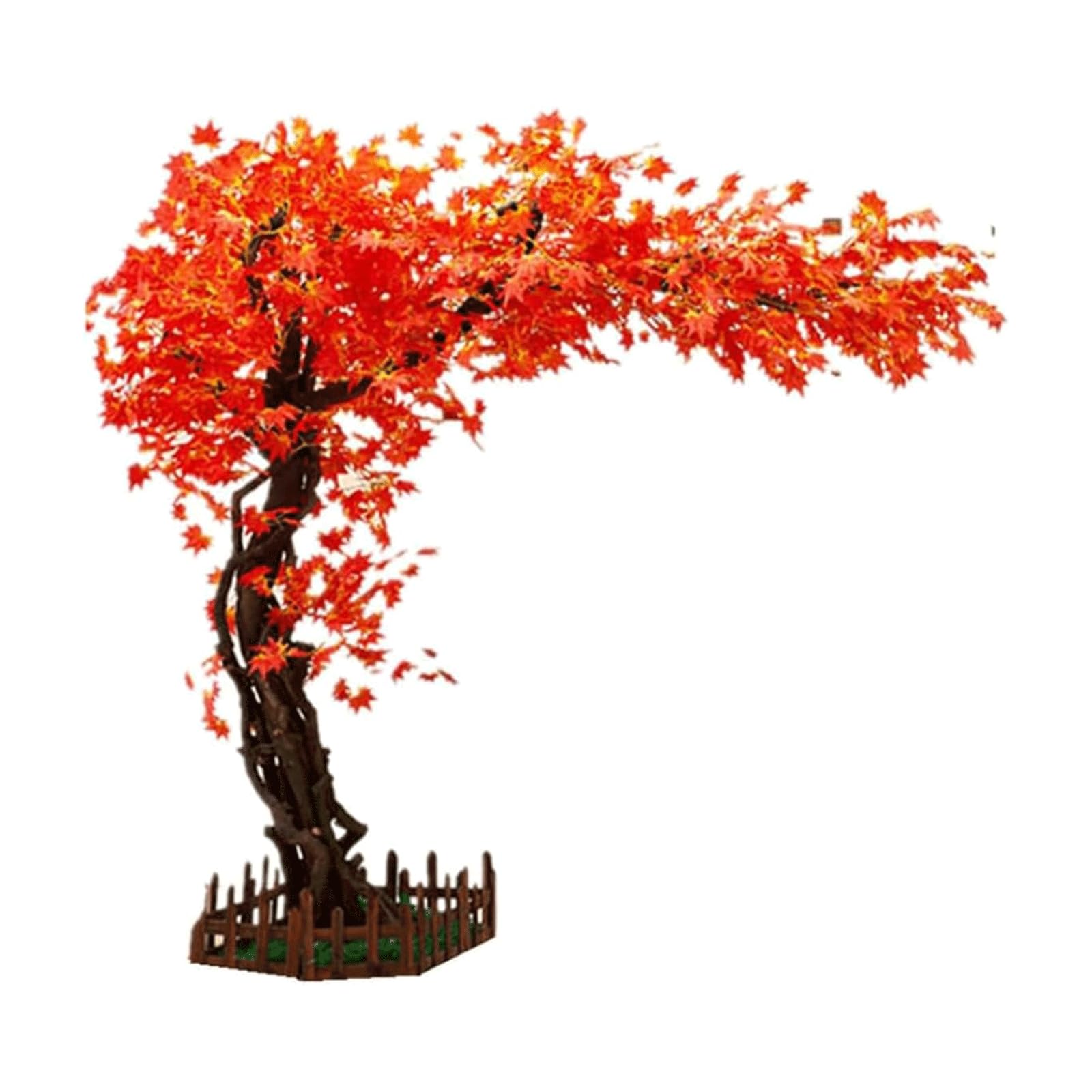 HCZKIUJY Large Artificial Trees with Solid Wood Trunk Fake Tree 4.9ft Red Maple Tree Fake Plants Floor Standing Simulation Tree