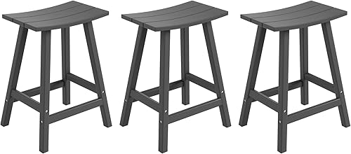 Miniatura 67 de Costaelm Juego de 2 taburetes de bar para todo tipo de clima, 29 pulgadas de altura, taburetes de bar Adirondack de polietileno para patio, terraza,