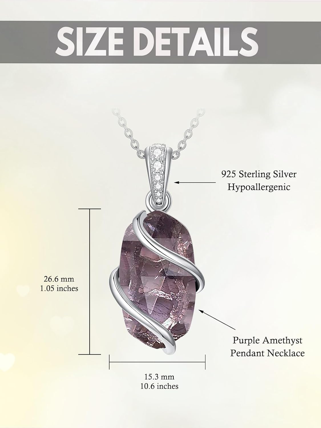 Necklace for Women 925 Sterling Silver Dainty Gemstone Pendant Fine Jewelry Valentines Day Birthday Gifts for Her Wife Mom - Image 6