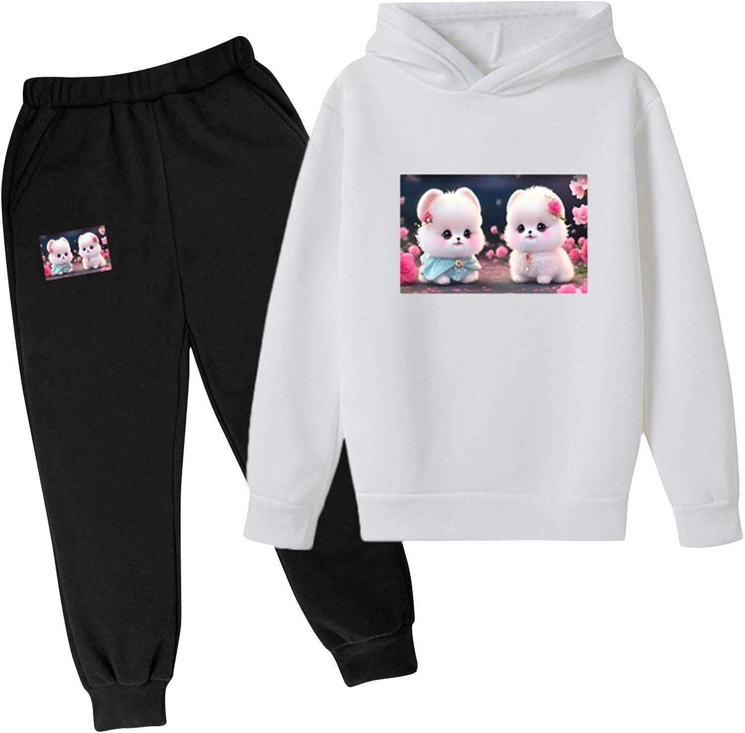 Children Boy Girl Sweatsuits with Matching Pants and Hooded Sweatshirts - Tracksuits for Child Outfits