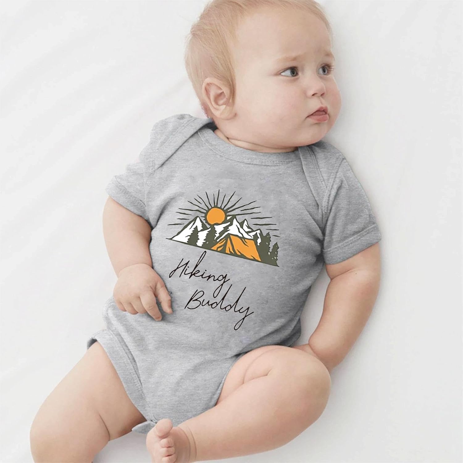 Hiking Buddy Baby Girls Boys Bodysuit Newborn onesie Short Sleeve Infant Romper 0-24 Months