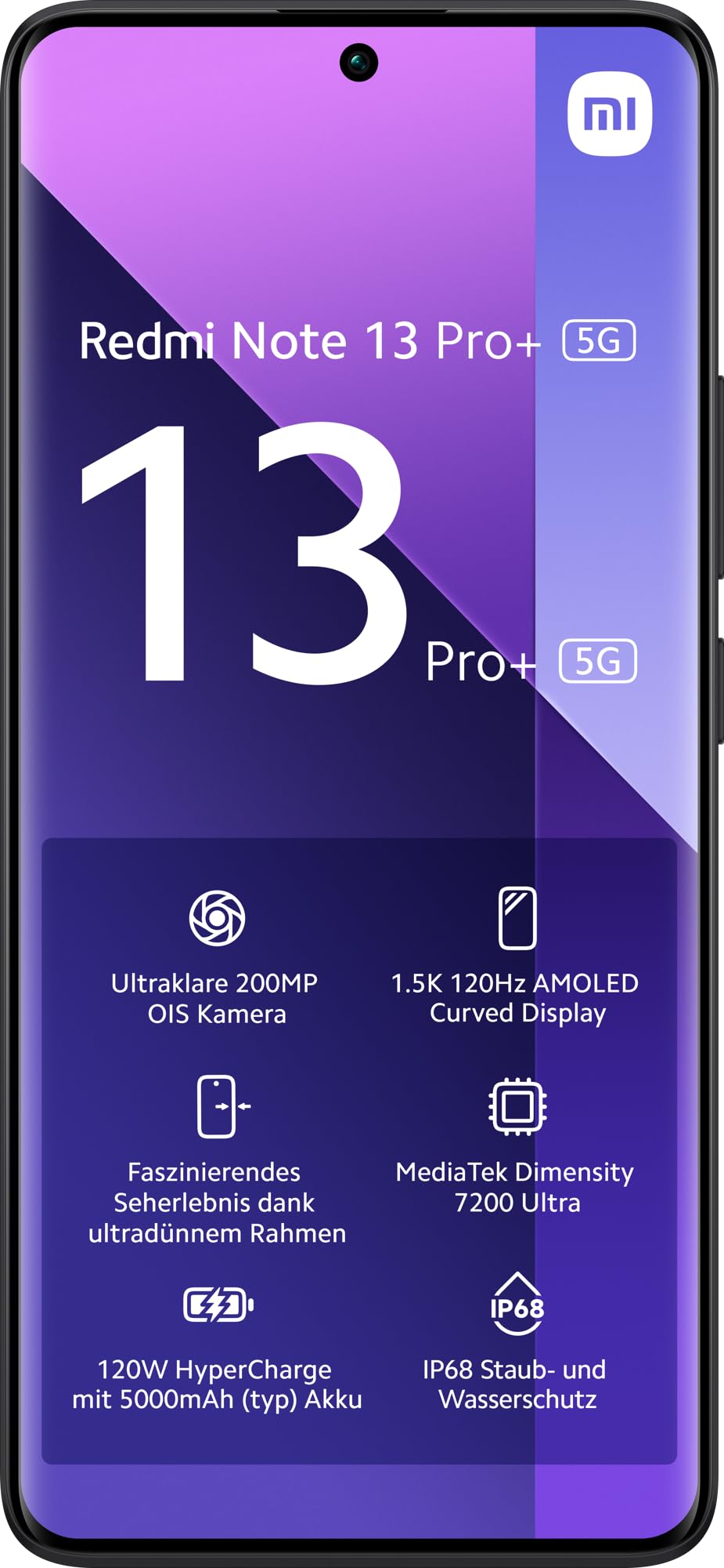 Xiaomi SIMフリー　Redmi Note 13 Pro+ 5G 8 XIAOMI Redmi Note 13 Pro+ 5G Smartphone, 8+256GB, Handy ohne
