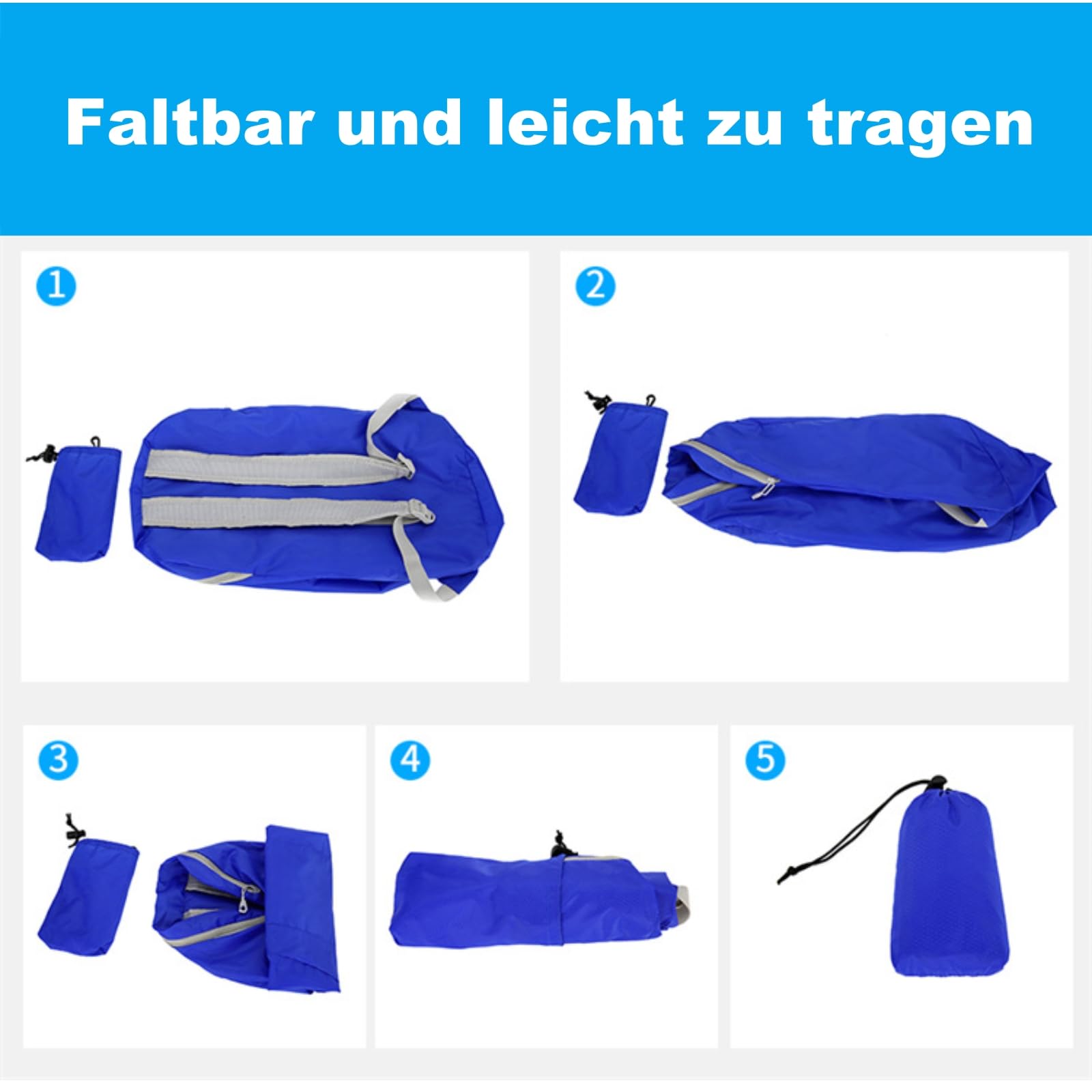 2 Faltbarer Ultraleichte Wasserdicht Rucksack,Wanderrucksack Reiserucksack Tagesrucksack Packbare Outdoor Rucksack für Herren Damen Camping Trekking Outdoor - 5