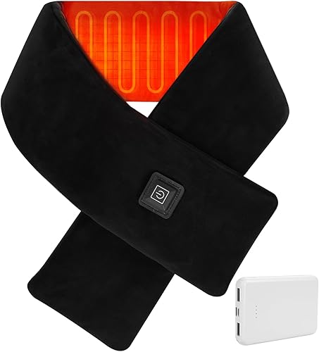 Envoltura térmica para el cuello con banco de energía de 5000 mAh, almohadilla térmica inalámbrica con 3 niveles de calefacción, calentador de