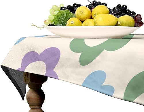 Miniatura 240 de Mantel floral hippie, diseño retro de los años 70, naranja, rosa, azul, floral, bohemio, estampado estético de margaritas, para fiesta, picnic