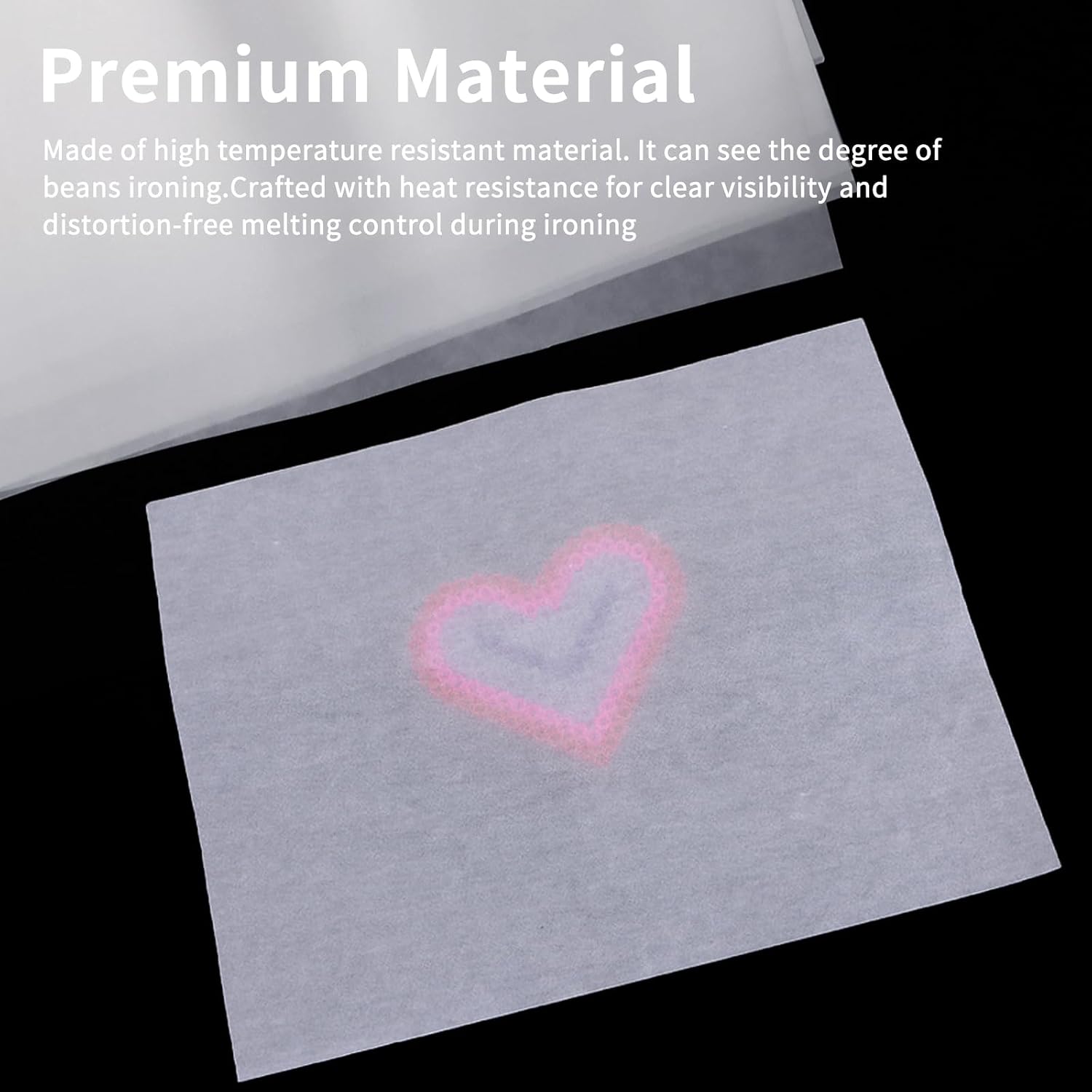 60 Pcs Fuse Bead Ironing Paper,Heat Resistant Ironing Sheets for Fuse Beads,Transparent Ironing Paper for Iron Bead Crafts, Compatible with Most Fuse Bead Pegboards,DIY Art Projects,9.4 x 6.9 Inch