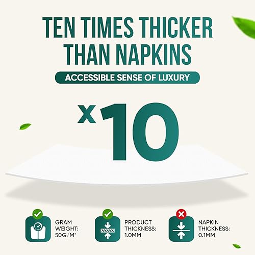 Miniatura 4 de Paquete de 100 toallas de mano desechables para baño, suaves y absorbentes, similares a la tela, color blanco