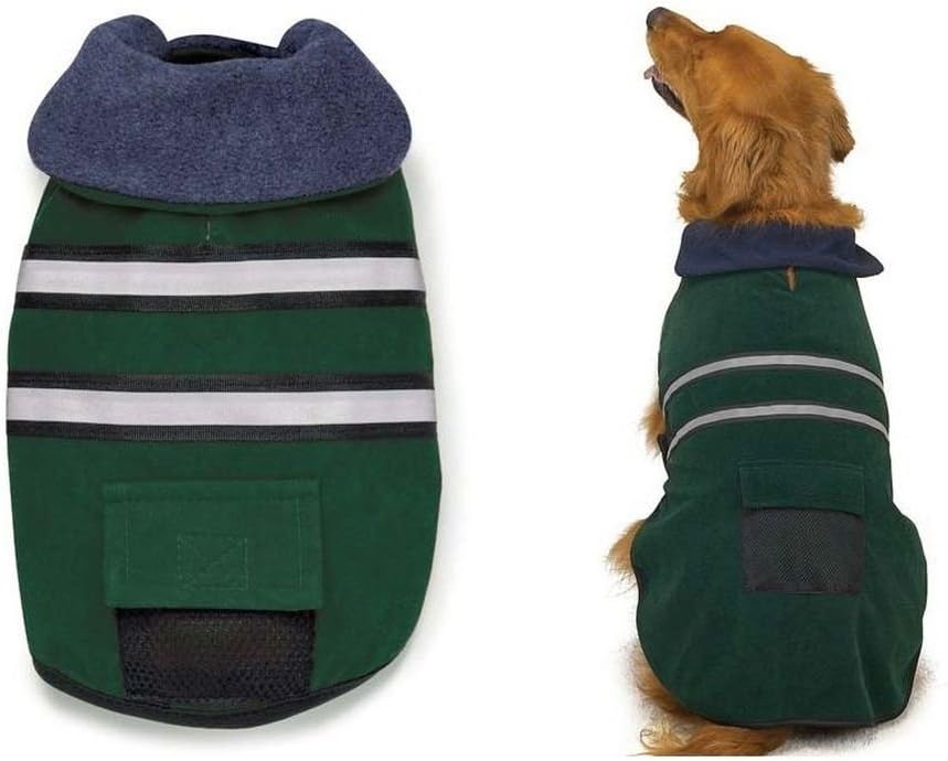 Moondon Casual Canine Reflective Green Dog Jacket - CLOSEOUT LARGE - CLEARANCE