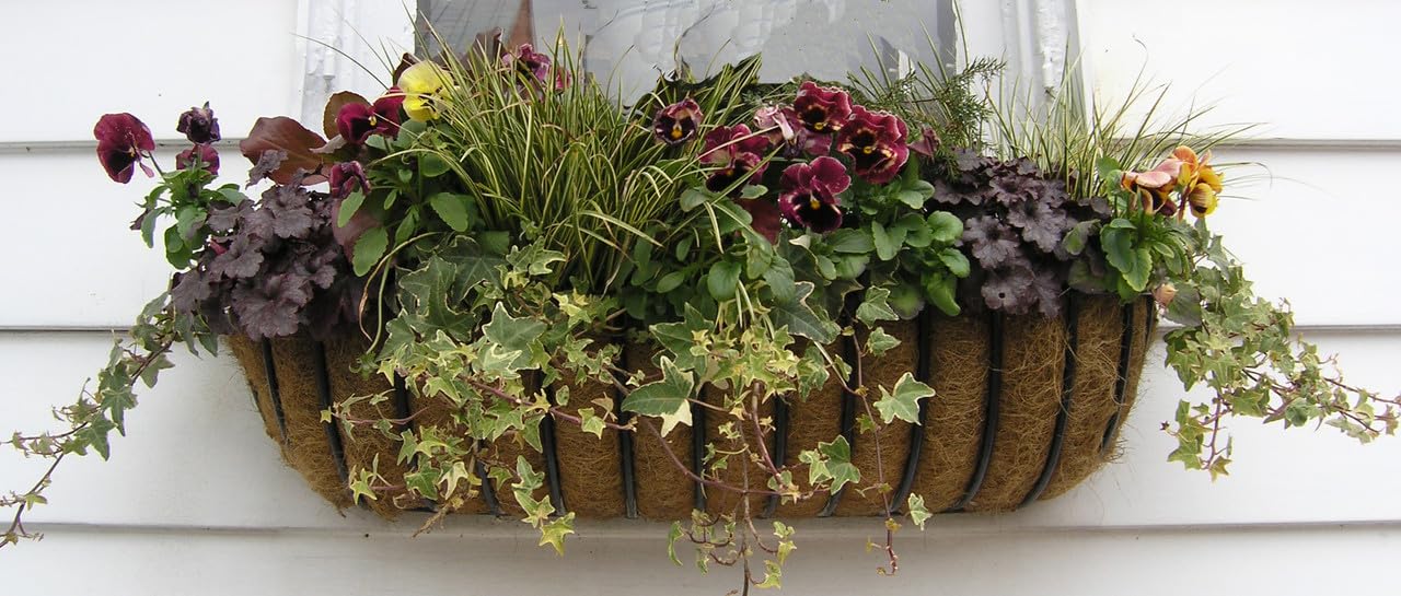 Garden Artisans 72 Inch Window Hayrack Steel Window Box (sectional) PVC Coated Black