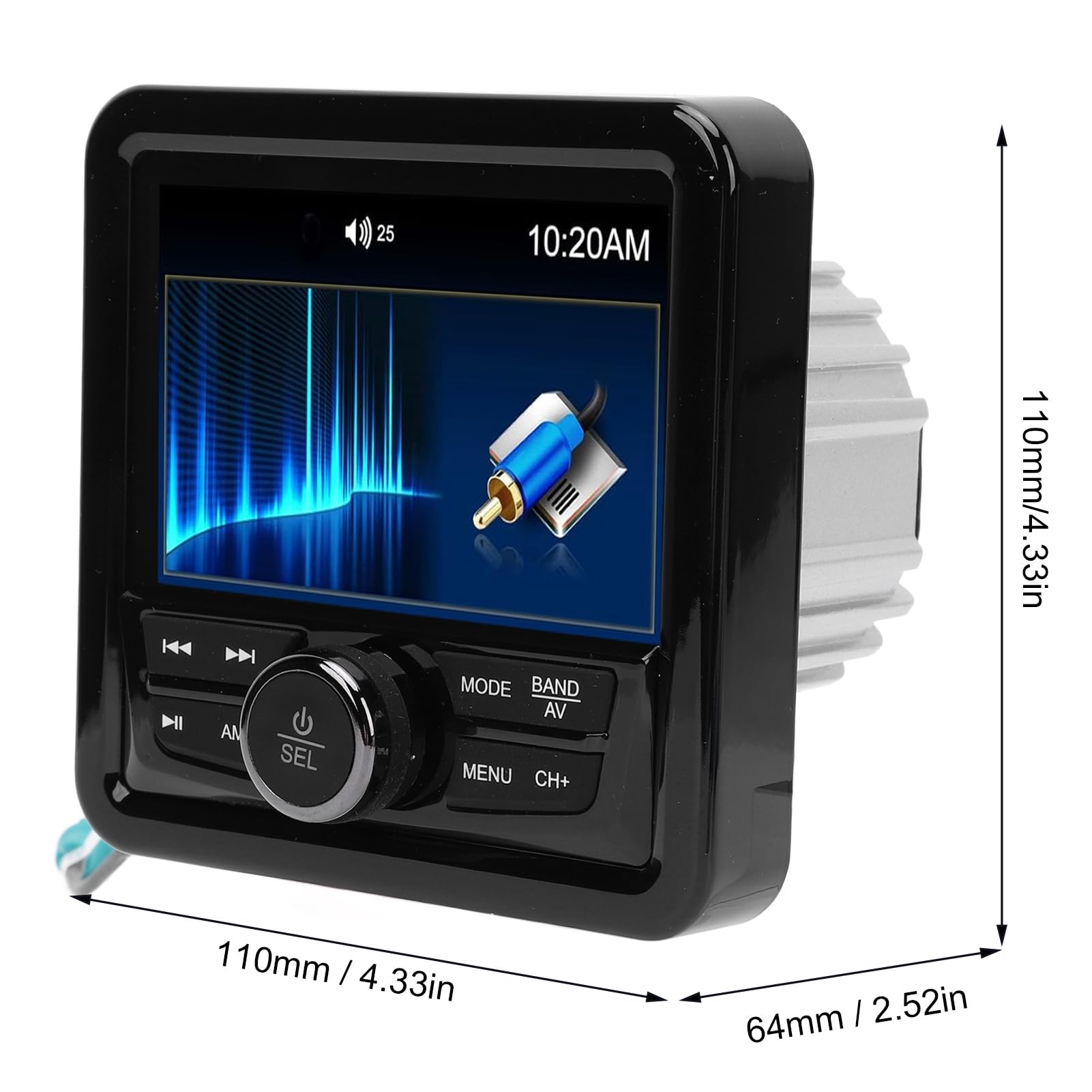 Boot Radio Bluetooth Marine FM Radio Receiver UTV Stereo 4 -Zoll -Display in Digital Media MP5 -Wiedergabe Keine CD -USB -Port Wetterproof AM Fm