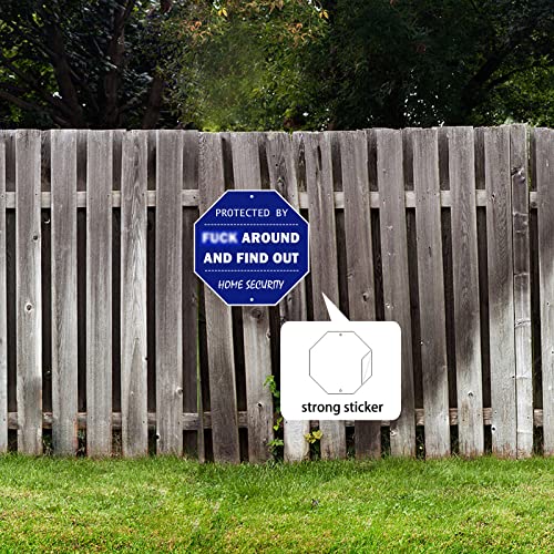 Home Security Sign,Protected By Sign Around And Find Out Sign, Aluminum Reflective Warning Sign For Home Business Security Camera, Indoor Or Outdoor Use(10 X 10 Inches) #TOP5