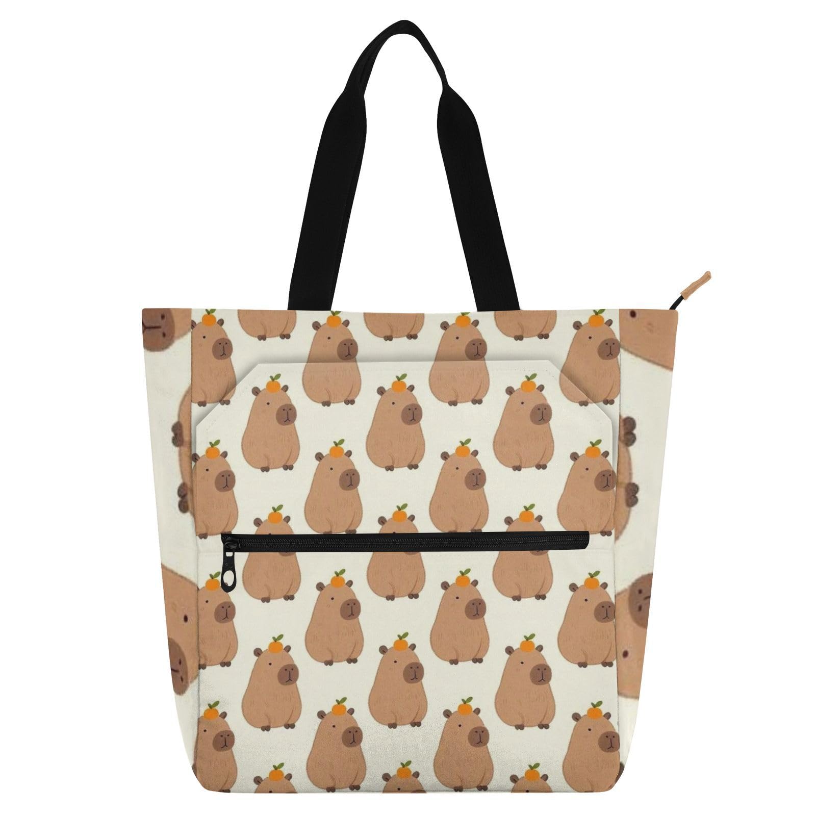Bolsa de libros para niñas y niños con alegres capibaras que acompaña su aprendizaje 8