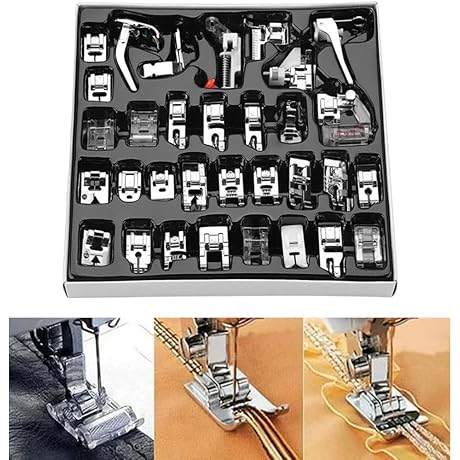 Juego de 32 prensatelas para máquina de coser doméstica compatible con Brother,...