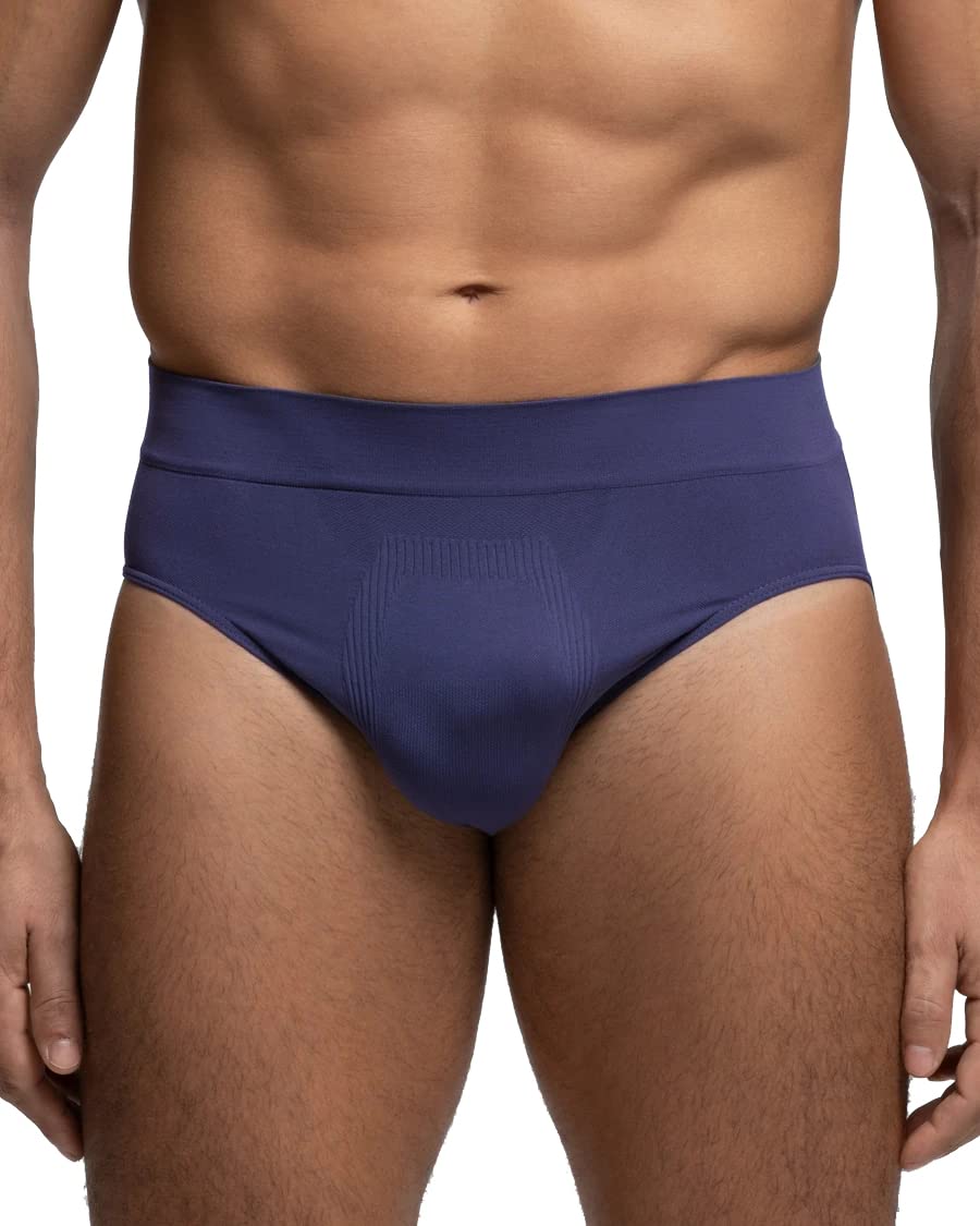 4 Slip Uomo POMPEA In Microfibra Seamless - Taglia L/XL, Colore Blu