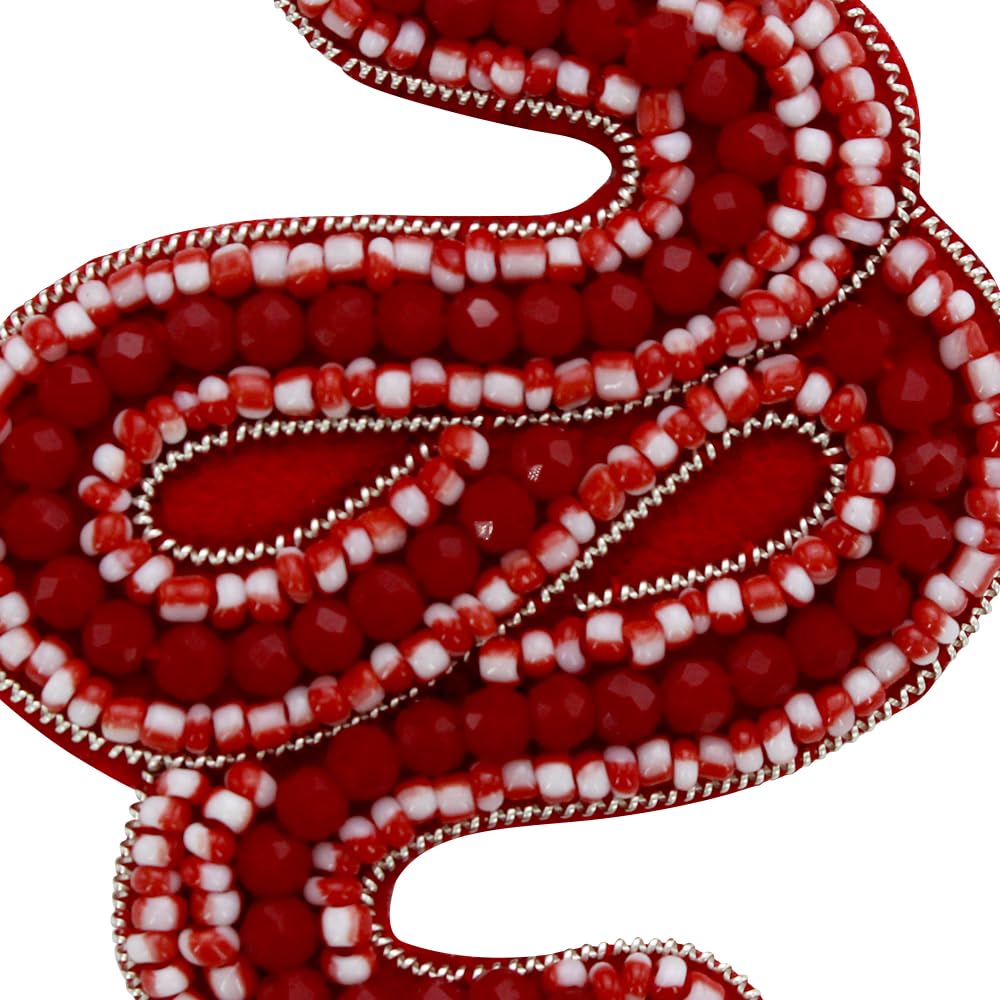 Beaded Rhinestones Snake Patch Handmade Crystal Applique Sew on Badge for Clothes Bag Pants Shoes Hats DIY Emblem 2pieces (B) - Image 2