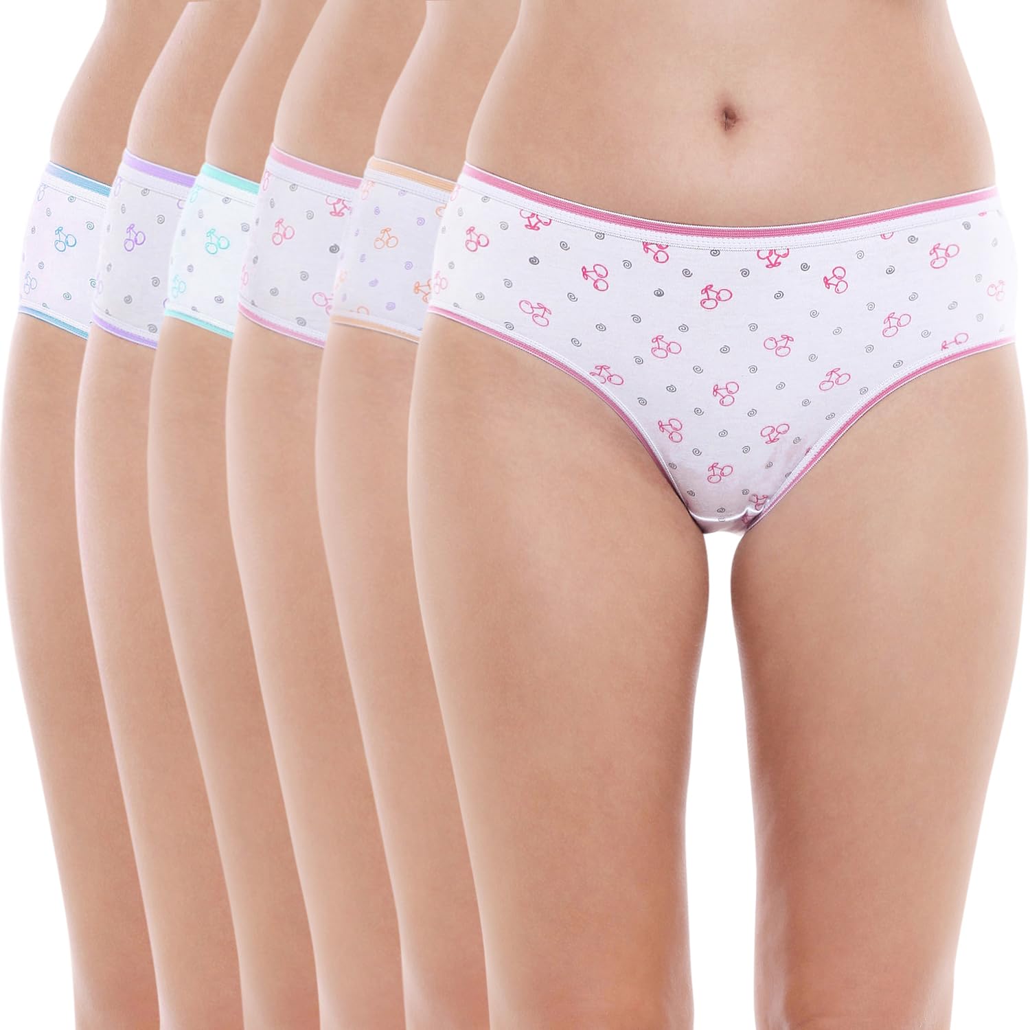 Women's Pack of 6 Premium Cotton Printed Panties - E200-D-6-image-21