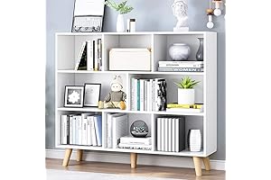iotxy 3-Tier Wooden Open Shelf Bookcase with Legs