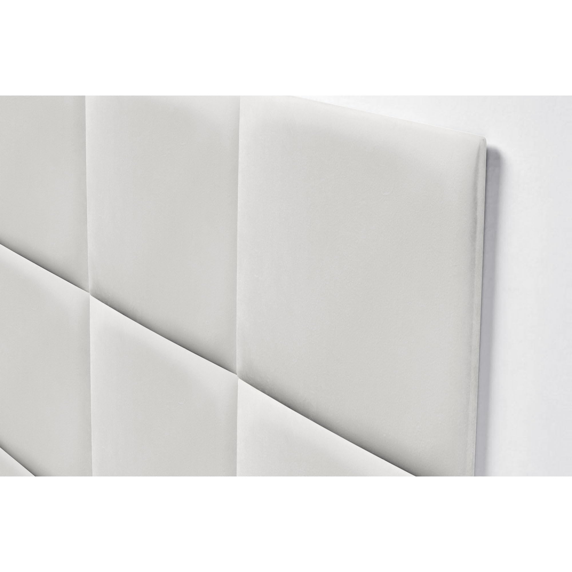 DHOME Testiera Imbottita Composta da Pannelli Autoadesivi Intercambiabili in Velluto Letto Lusso Camera da Letto Imbottita (Bianco, 160cm)