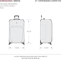 Vista 140 de SwissGear - Equipaje suave expandible Sion con ruedas, Negro