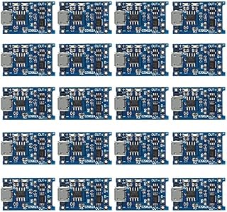 AEDIKO 20pcs TP4056 Micro USB 5V 1A 18650 Lithium Battery Charger Module Li-ion Charging Board with Dual Protection Function
