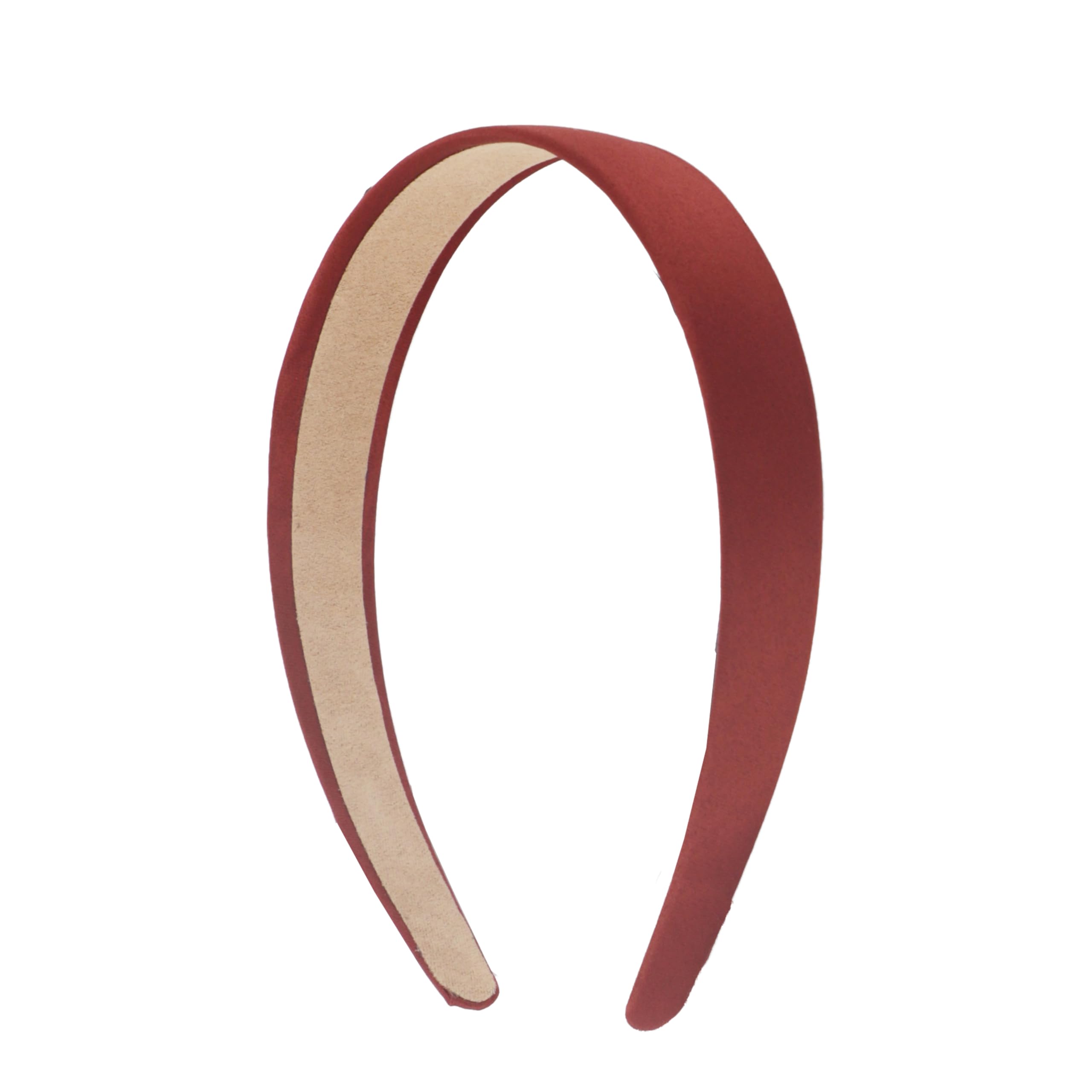 Motique Accessories 1 Inch Satin Hard Headband for Women and Girls(Brown)