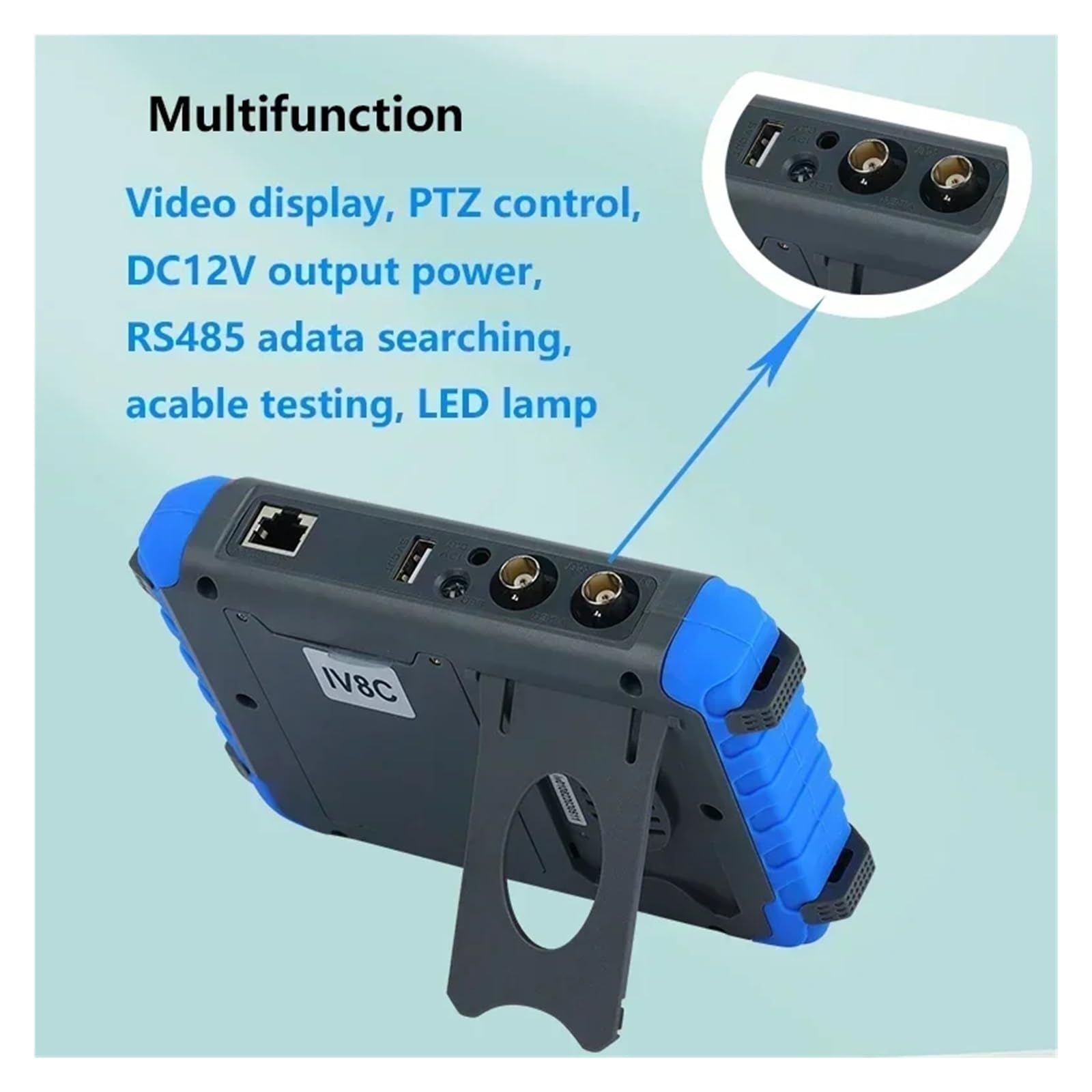 Tester CCTV IV8W IV8C 4 in 1 8MP AHD TVI 4MP CVI Tester for Telecamera di Sicurezza analogica Monitor con Test Cavo PTZ UTP(Without HDMI in)