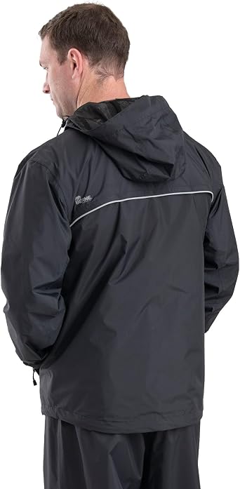 Berne Men's Coastline Lightweight Hooded Rain Jacket