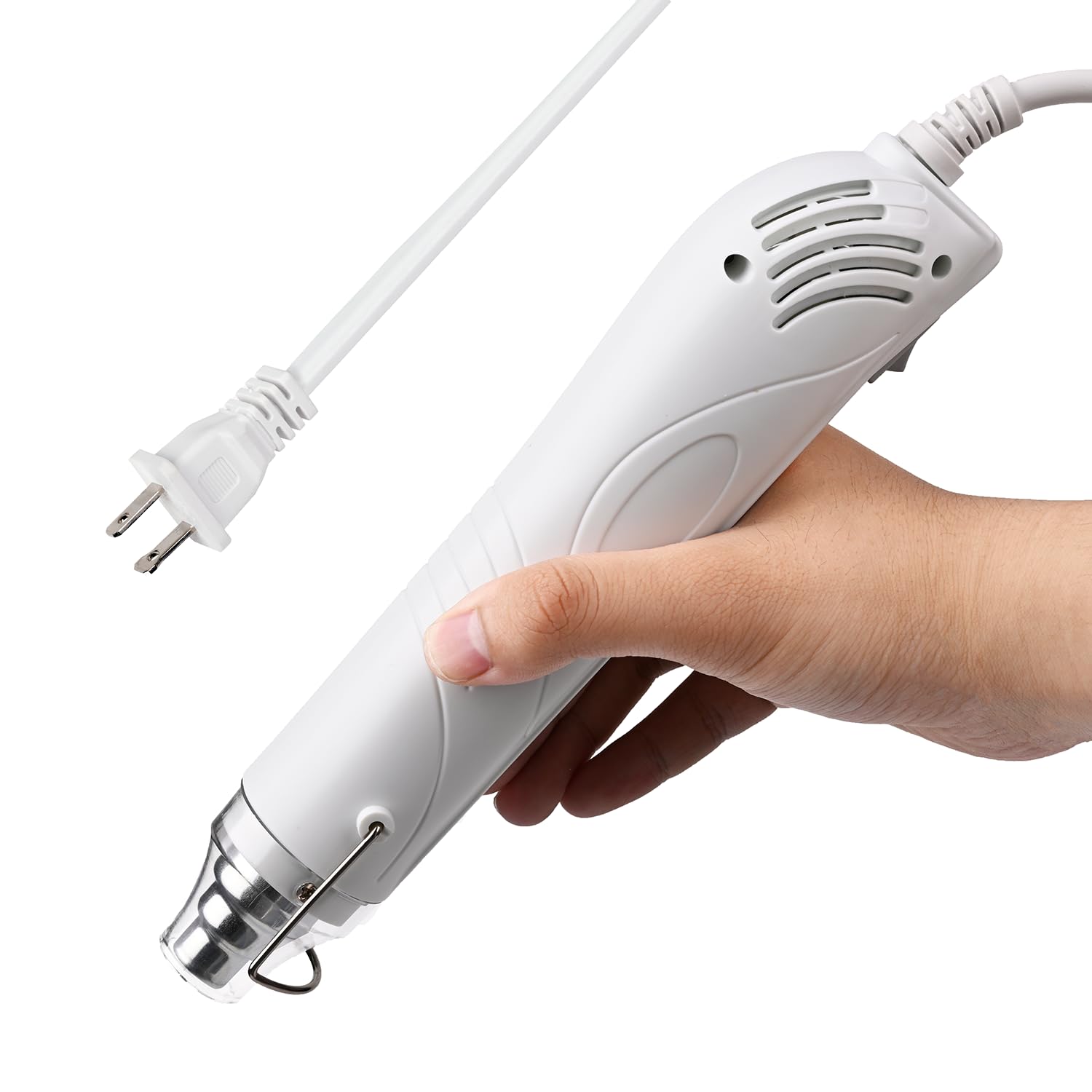 LBTEE Mini Heat Gun, 300W Fast Heat Hot Air Gun with 6Ft Extra Thickened Cord and Overload Protection for DIY Craft Embossing, Vinyl Wrap, Shrink Tubing/Wrapping, Epoxy Resin, White