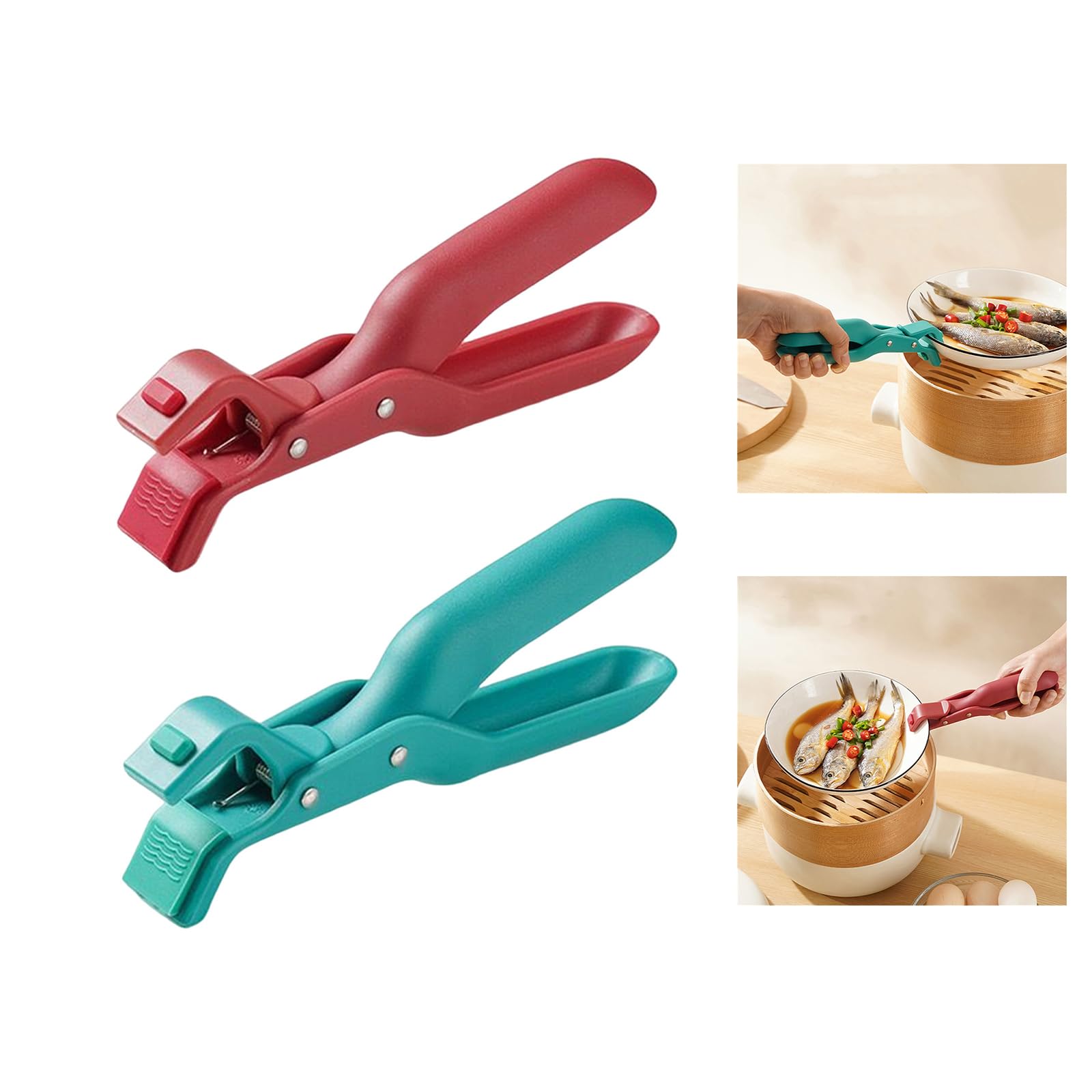 HYBEW 2Pcs Hot Plate Gripper, Kitchen Anti-Scald Clip, Silicone Hot Dish Clamps, Anti-Scald Bowl Clip Holder for Kitchen Kitchen Cooking Outdoor Camping Tool