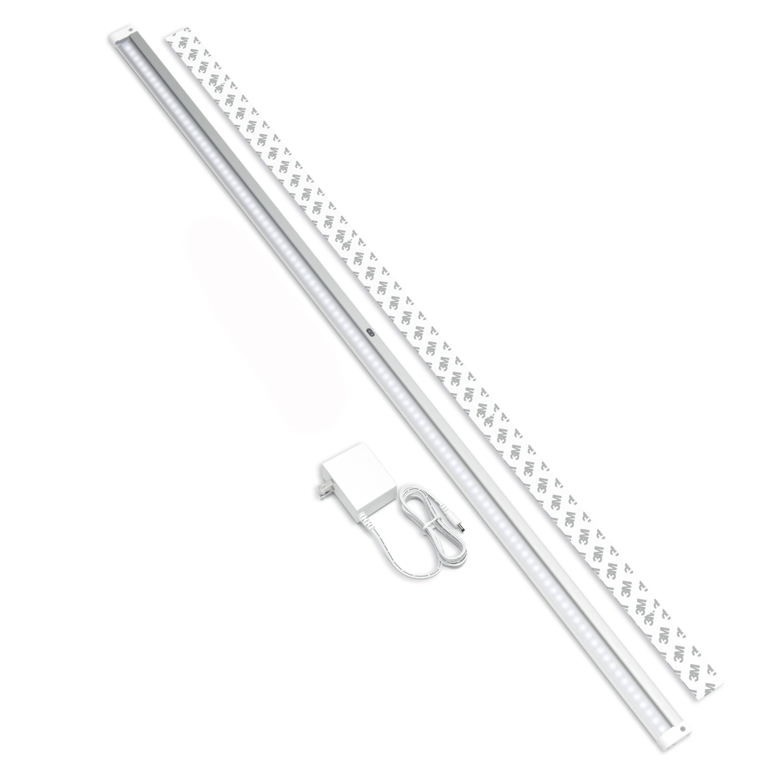 EShine Hand Wave Activated Under Cabinet LED Lighting Kit, Dimmable, 1-Pack 40 in - Touchless Dimming Control, White Under Counter Lights for Kitchen, Garage, Office, Desk - Cool White (6000K)