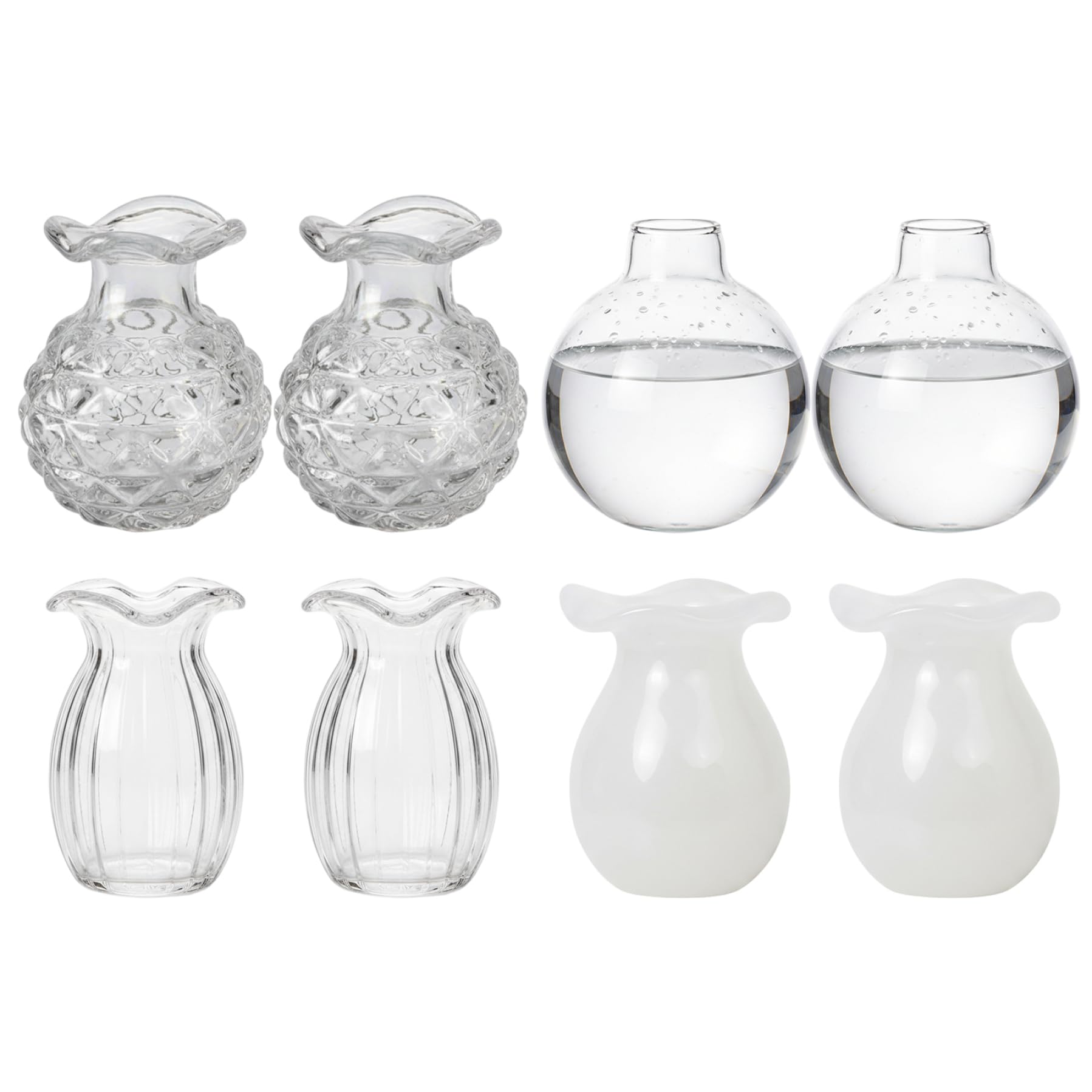 Mini Vase Magnets for Fridge - Set of 8 Cute Fridge Magnets, Clear Glass Tiny Vases for Dried Flowers, Notes & Photos, Creative Kitchen and Office Decor, Mini Vase For, Garden Décor