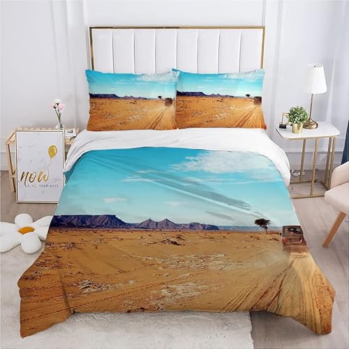 ZLJBB Parure de Lit 140x200 Enfant Lune Blanche Ensemble de Literie pour Filles Garçon Ado avec Fermeture éclair, Imprimé Housse de Couette en Microfibre + 2 Taie d'oreiller 65x65 cm Cover