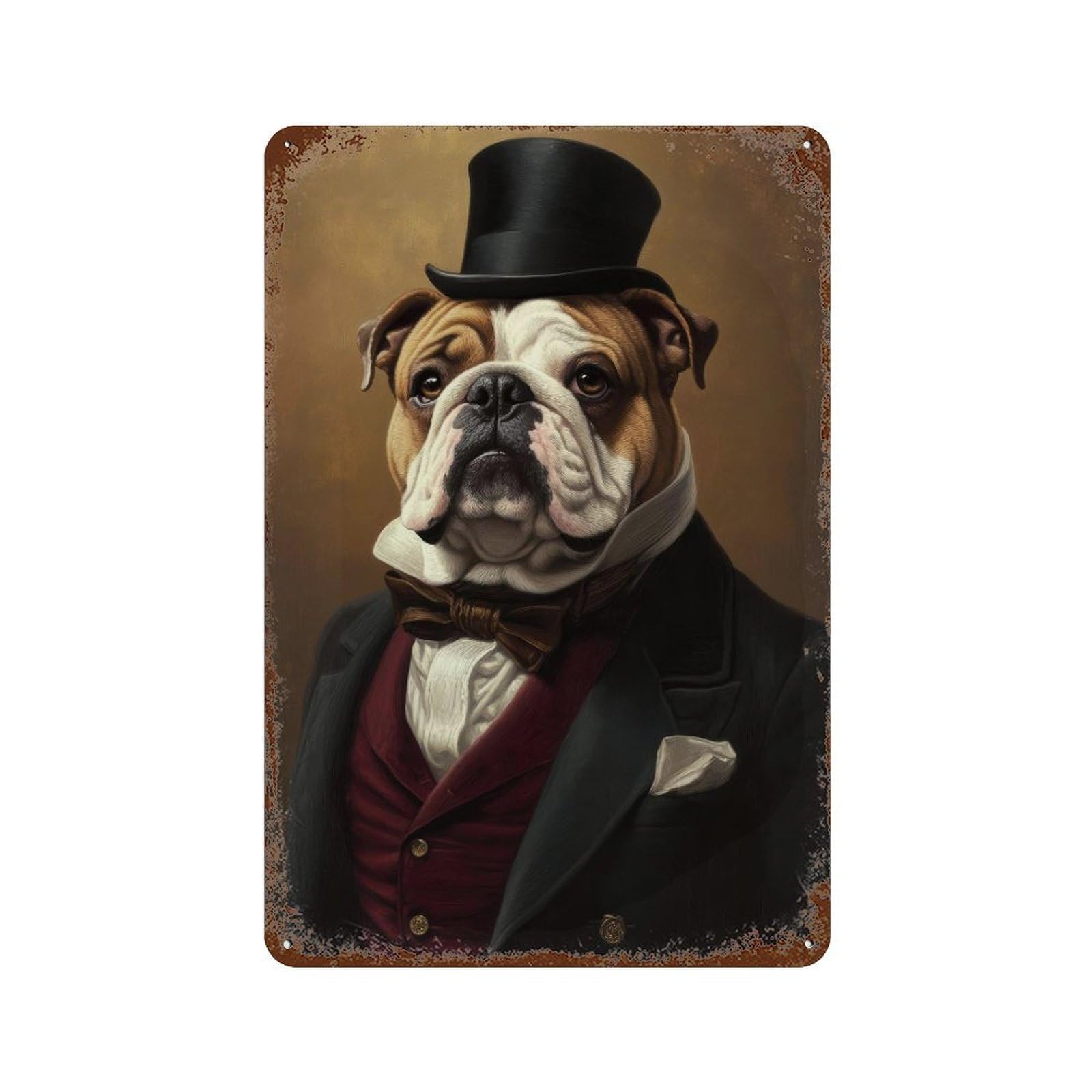 Scholarly Dachshund Dark Academia Decor Vintage Animal Illustration Professor Dog Lover Gift Wall Decor Art Metal Tin Poster Modern Home Decor Art Home Bar Shop Decorations Vintage Sign 30x20cm