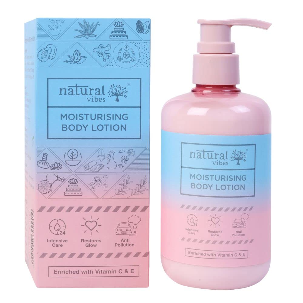 Natural VibesMoisturising Body Lotion for Hydration | Nourishing | Soft Glowing Skin | Repair Dry Skin | 300 ml | For Men & Women | All Skin Types