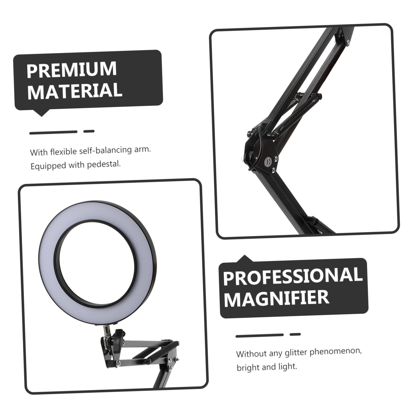 1 Lupa para pc protección de Ojos Tipo Clip Escritorio Maquillaje Lupa Mesa Femenina Mani LED Escritorio Plegable luz lámpara de Arte de uñas