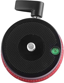 Emoshayoga Cabeça de tripé, base panorâmica panorâmica de câmera de liga de alumínio, cabeça de tripé para a maioria das câmeras DSLR