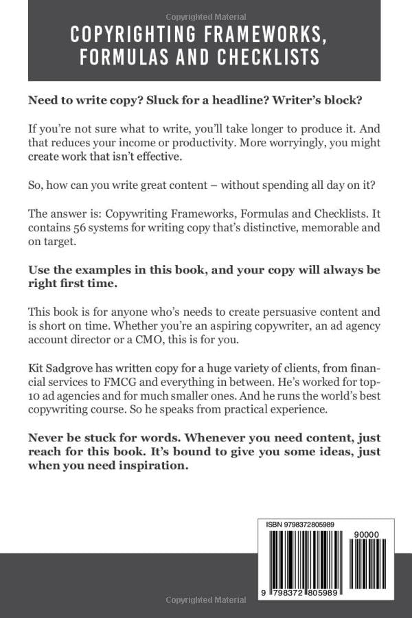 Miniatura 2 de Copywriting Frameworks, Formulas and Checklists 21 ways to create better copy, faster.