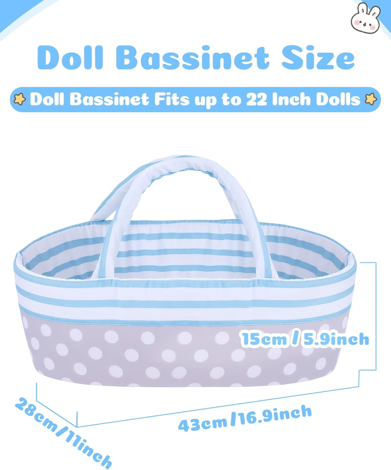 BABESIDE 8 Pcs Reborn Baby Doll Clothes with Bassinet for 17-22 Inch Babydolls, Reborn Baby Doll Accessories fit Dolls, Babydolls Clothes for Realistic Dolls,Toy Gift for Boys Girls