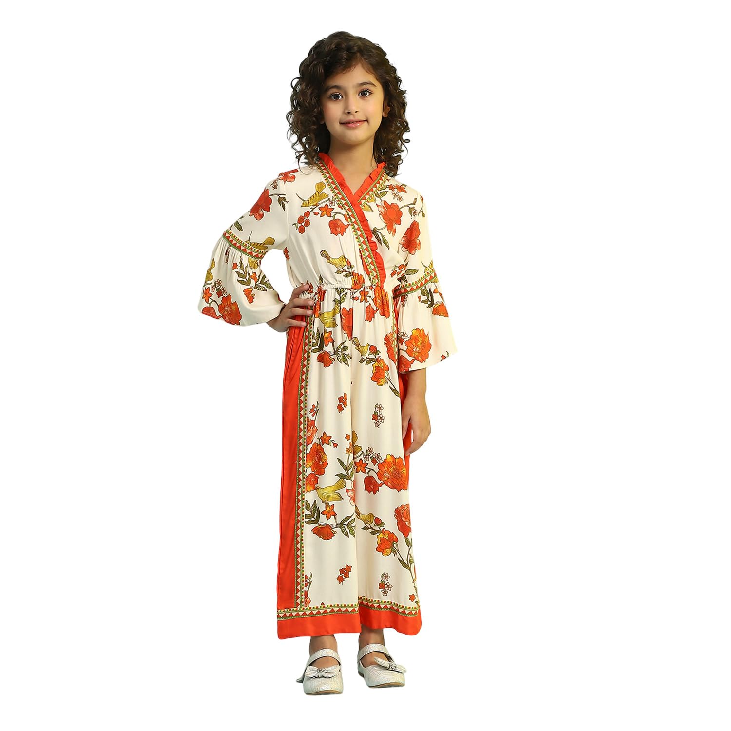 biba Girl Viscose Rayon Straight Printed Jumpsuit-picture-13