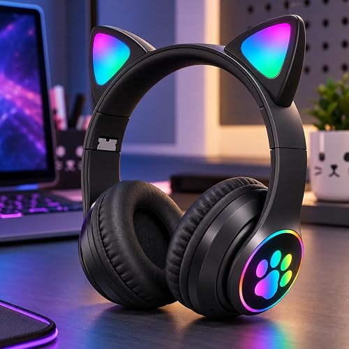 Fone Gatinho Bluetooth Preto