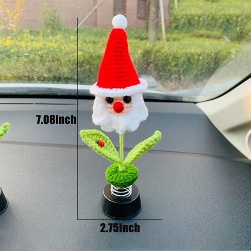 Miniatura 2 de Accesorios de automóvil de Papá Noel, decoraciones de tablero de instrumentos de ganchillo, decoraciones de Papá Noel, decoración de mesa de