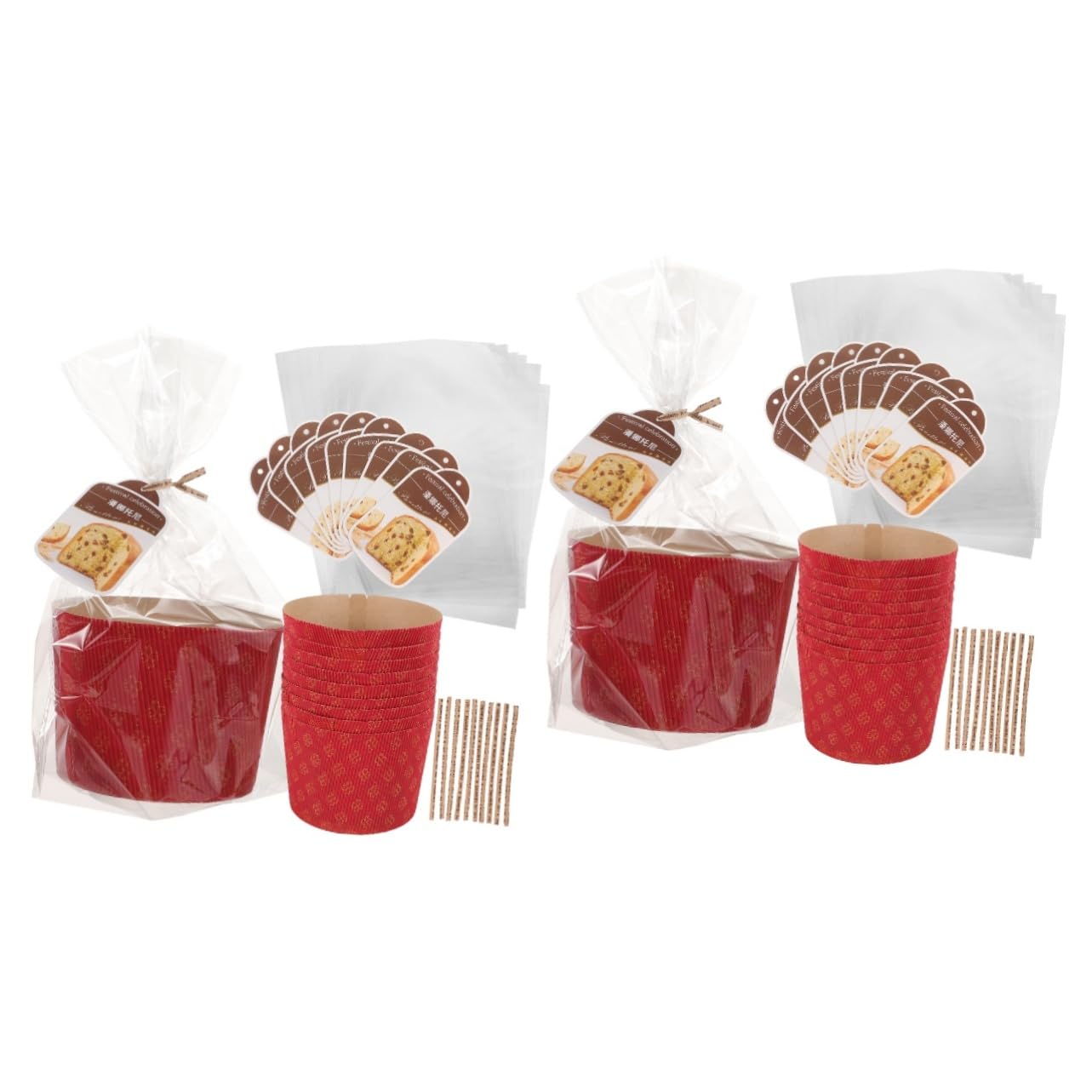 PRETYZOOM 2 Juegos Copas De Pastel Corrugado Vasos De Papel Para Magdalenas Taza De La Magdalena Tazones De Postre De Papel Recipientes Para Tazas De Postre Minivasos De Acanalado Rojo