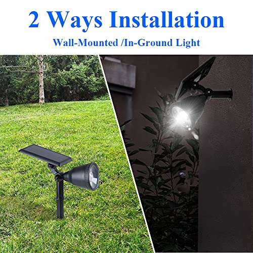 Falove Solar Spot Lights Outdoor, Ip67 Waterproof Solar Powered Outdoor Lights Sunset Projection Lamp, 2 Modes Solar Landscape Lights Wall/In Ground Light Auto On/Off For Yard Garden Tree Flag #TOP4