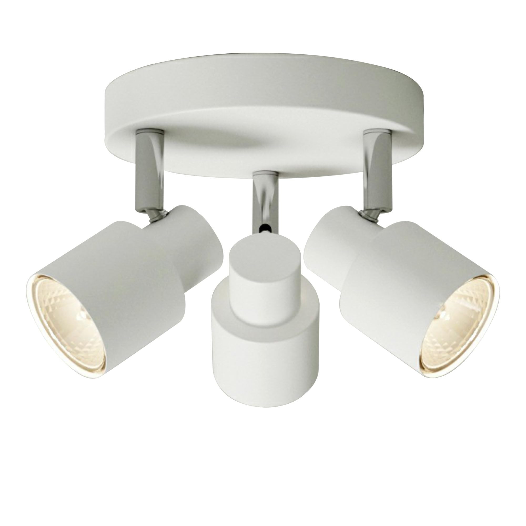 Firstchoicelighting White Modern Bathroom Ceiling Spotlight 3 Way Light Fitting Matt Ip44 Rated Led Compatible