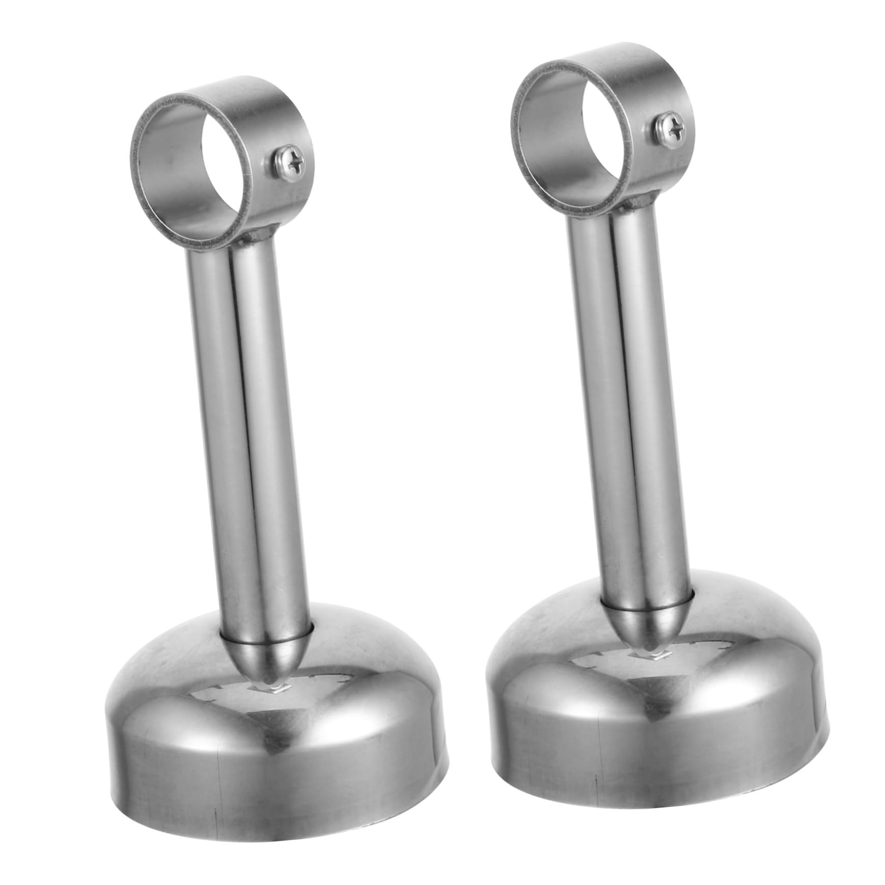 Angoily 2Pcs Stainless Steel Ceiling Mount Socket Bracket for Closet Rods Durable Clothing Drying Pole Supports Space Saving Design for Wardrobe and Shower Curtains