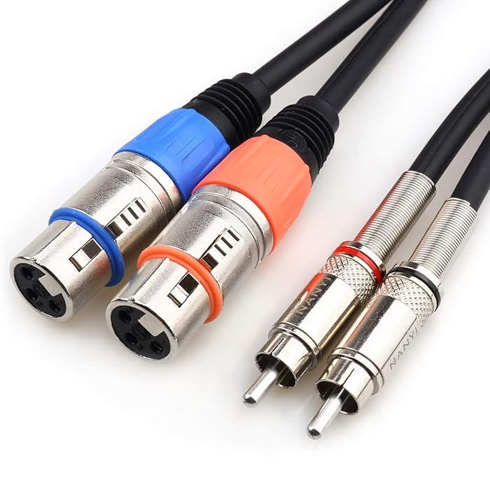 Buy NANYI Dual XLR to 2RCA Microphone HiFi Audio Cables for Amplifier