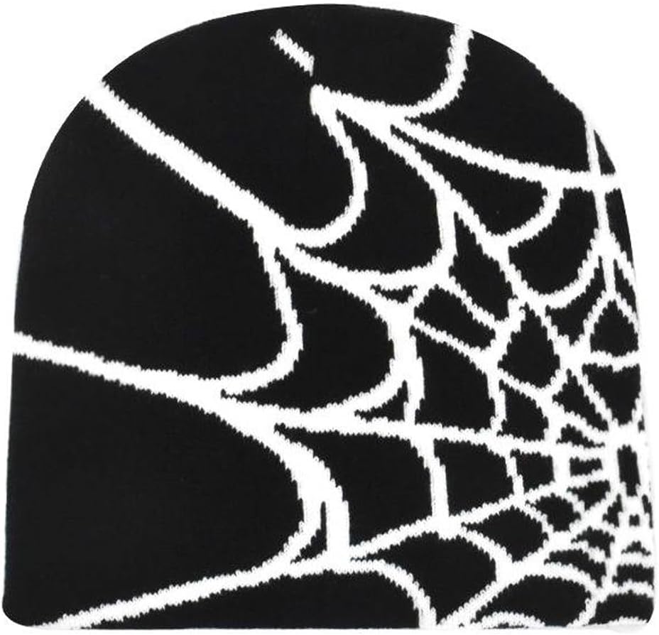Y2k Spider Beanie Hat Wool Acrylic Knit Skull Cap Winter Warm Streetwear MEA Design Hats for Women Man Teenagers